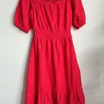 Betsey Johnson Eyelet Off The Shoulder Midi Dress L Photo 1