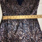 Fora Deep V Plunging Neckline Sequined Bodycon Dress Blue Shimmer Metallic Sexy Size undefined Photo 3