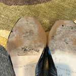 Enzo Angiolini Dark Grey Metallic Snakeskin Peep Toe Heels Women’s Size 6 US Photo 5