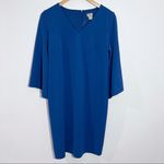Chico's New Kimono-Sleeve V-Neck Dress In Blue Size 4/6 Photo 1