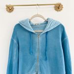 Cotton Citizen  Blue Faded Zip Jacket Sweatshirt Photo 2