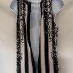 Bar III  Stripe Shift Dress Sz M Black Cream Floral Mod Retro Chic Cocktail 60s Photo 6