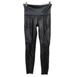 Spanx Black Faux Leather Moto Leggings Shaping Stretch 20136R Women's Medium Photo 1