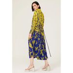 Proenza Schouler NWT. $1390 Degrade Floral Long Sleeve Dress Sz 2 yellow blue Photo 6