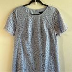 Ann Taylor  Dress Periwinkle Blue/ Lilac Lace Overlay Shift Dress Sz 8 EUC Photo 2