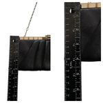 Jessica McClintock  Black Pleated Satin Convertible Clutch Shoulder Bag Photo 4