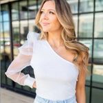 TCEC One Shoulder White Bodysuit Photo 0