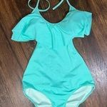 Victoria's Secret  Flounce Halter One Piece Swimsuit Backless Cut Out Sides Sz S Photo 0