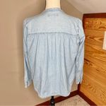 Madewell Denim Shirred Popover Top in Emmie Wash Extra Small Jean Half Button 1 Photo 2