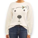 Holiday Time White Polar Bear Long Sleeve Relaxed Fit Sweater Small | EUC Photo 0