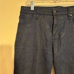 Chico's Chico’s 1.5R Coated Snakeskin Print Skinny Jeans Navy Blue Cropped Ankle 10 Photo 6