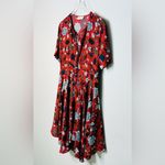 ALC Frank A.L.C. Sosta Burgundy Wine Red Floral Silk Tie-Front Mini Dress Size 4 Photo 5