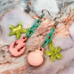 Nautical Anchor Seashell Starfish Y2K Aesthetic Colorful Handmade Earrings Photo 1