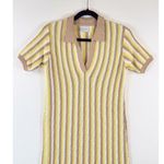 Rue Stiic Womens Dress Yellow Mini Sweater V Neck Striped Short Sleeve Size XS Photo 5