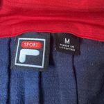 FILA Blue Woman’s Active Pull Over half zipper pleated back top Sz Medium Photo 1