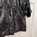 Chico's Chico’s Zenergy Size 2 Merallic Shiny Snake Print Jacket Coat Large Silve Photo 4