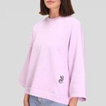 Ganni Isoli Oversized Raglan Sweatshirt Orchid Blossom Sz XXS/XS Casual Designer Photo 0