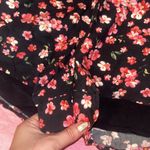 Lulus Black Floral Backless Long Sleeve Romper Photo 3