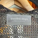 Wooden Ships  Charcoal Gray Black Open Knit Sweater Cardigan Size Small Medium Photo 1