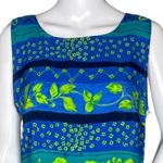 Kathie Lee Dress Women 10 Blue Green Floral‎ Midi Dress Tropical Vacation Cruise Photo 5