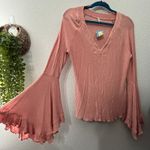Free People NEW  Top So Dramatic Rose Pink Large Ethereal Coquette Romantic Boho Photo 5