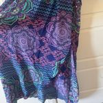 Alice & Trixie  sz L Womens 100% Silk Multicolor Floral Chevron Maxi Dress Boho Photo 4