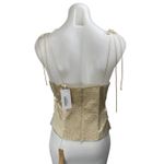 Reformation NEW Gold 100% Silk Sleeveless Cami Camisole Smocked Crop Tank Top 10 Photo 1