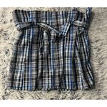 Preppy Pleats Plaid Skirt In Blue And Black School Girl Women's Size XL Vintage. Photo 0