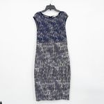 Max Mara  Blue Navy White Print Sheath Stretch Photo 30