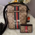 Coach Authentic Y2K Heritage Signature Leather Messenger Bag & Card Holder Photo 0