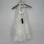 Lulus Bonni White Floral Jacquard Halter Mini Dress Size S Photo 9