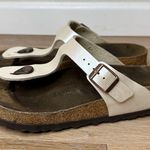 Birkenstock Gizeh Birko-Flor Graceful Pearl White Thong Women's Sandals, Size 40 Photo 1