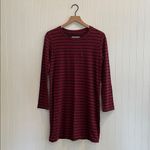 Current/Elliott Beatnik Long Sleeve Striped Mini Dress in Cabernet Size 0 NWT Photo 5