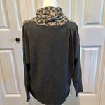 First Love Small Leopard Animal Print Chevron Cowl Neck Sweater Top Photo 6
