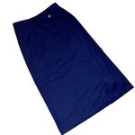 Vintage Design Navy Blue Long Skirt Lana Sport Women’s Size 14 Large Slit Detail Photo 0
