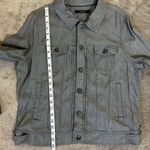 Tahari  Gray Button Down Shirt Jacket Size L Photo 7