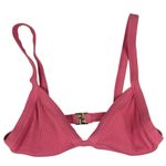 Meshki  Pink Ribbed Knit 2 Piece Beach Swimsuit Swimwear Bikini Set Size L & M Photo 2