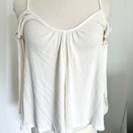 Free People  Ivory White Boho Cold Shoulder Top Photo 1