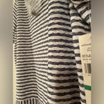 Alfred Dunner  Classics Stripe Texture Knit Top With Necklace Navy/White Size L Photo 5