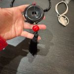 Chico's Elegant Black and Red Beaded Necklace Photo 3