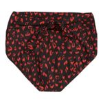 Modcloth NIP Clarice High-Waisted Bikini Bottom Black Red Cheetah Extra Small Photo 12