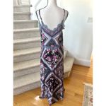 Free People  Stevie Floral Lace Black & Purple Slip Dress Photo 3
