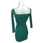 Princess Polly  Green Long Sleeve Square Knit Stretch Mini Bodycon Dress Size 4 Photo 1