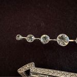 Kenneth Jay Lane Art Deco bar style & multi stone brooches silver & crystals Photo 4