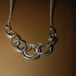 Monet St. Jude Interlocking Rings Chain Necklace Monet Hoop Post Earrings Set Silver Photo 4