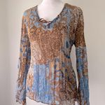 Light Blue & Brown Floral Print Semi Photo 2