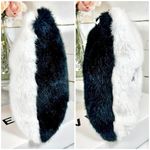 Givenchy Large Black & White Fur Two Tone GV3 Pouch/Clutch Photo 5