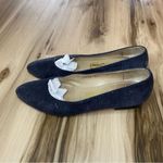 Salvatore Ferragamo Vintage  Navy Blue Suede Almond Toe Slip on Shoes Photo 3