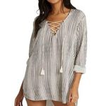 Billabong Women Same Story hooded Cover-Up striped black white size small Photo 0