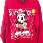 Disney Mickey Mouse Red Christmas Graphic Light Up Long Sleeves Sweater Large Photo 4